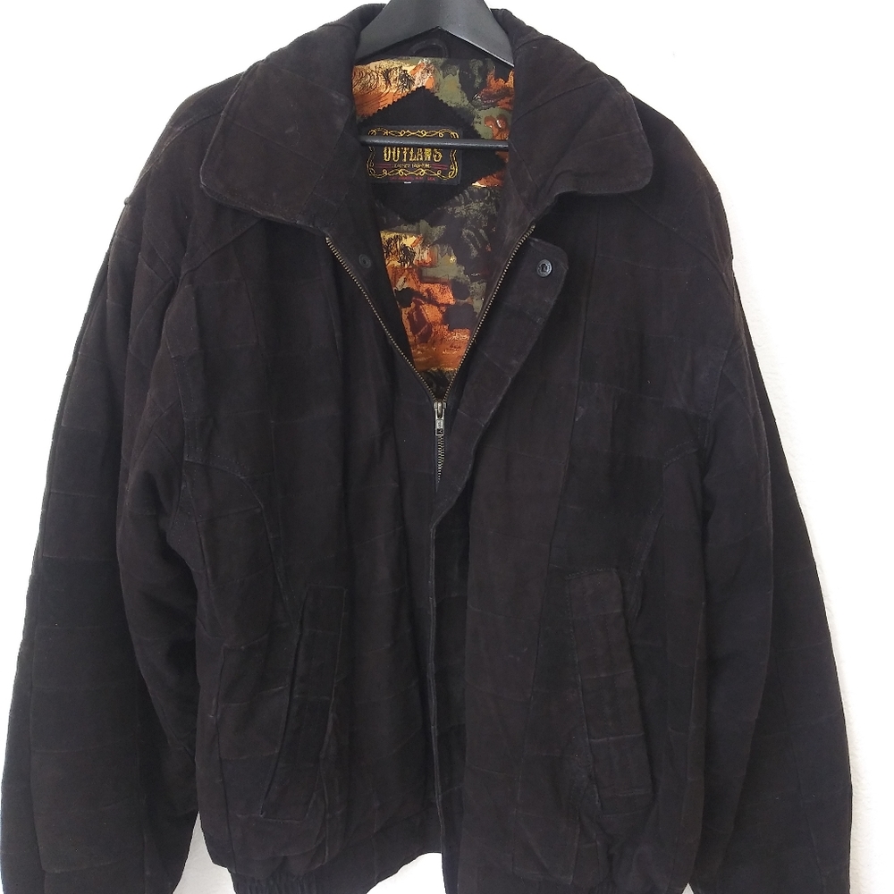 UNIQUE SUEDE LEATHER STITCH PATTERN JACKET